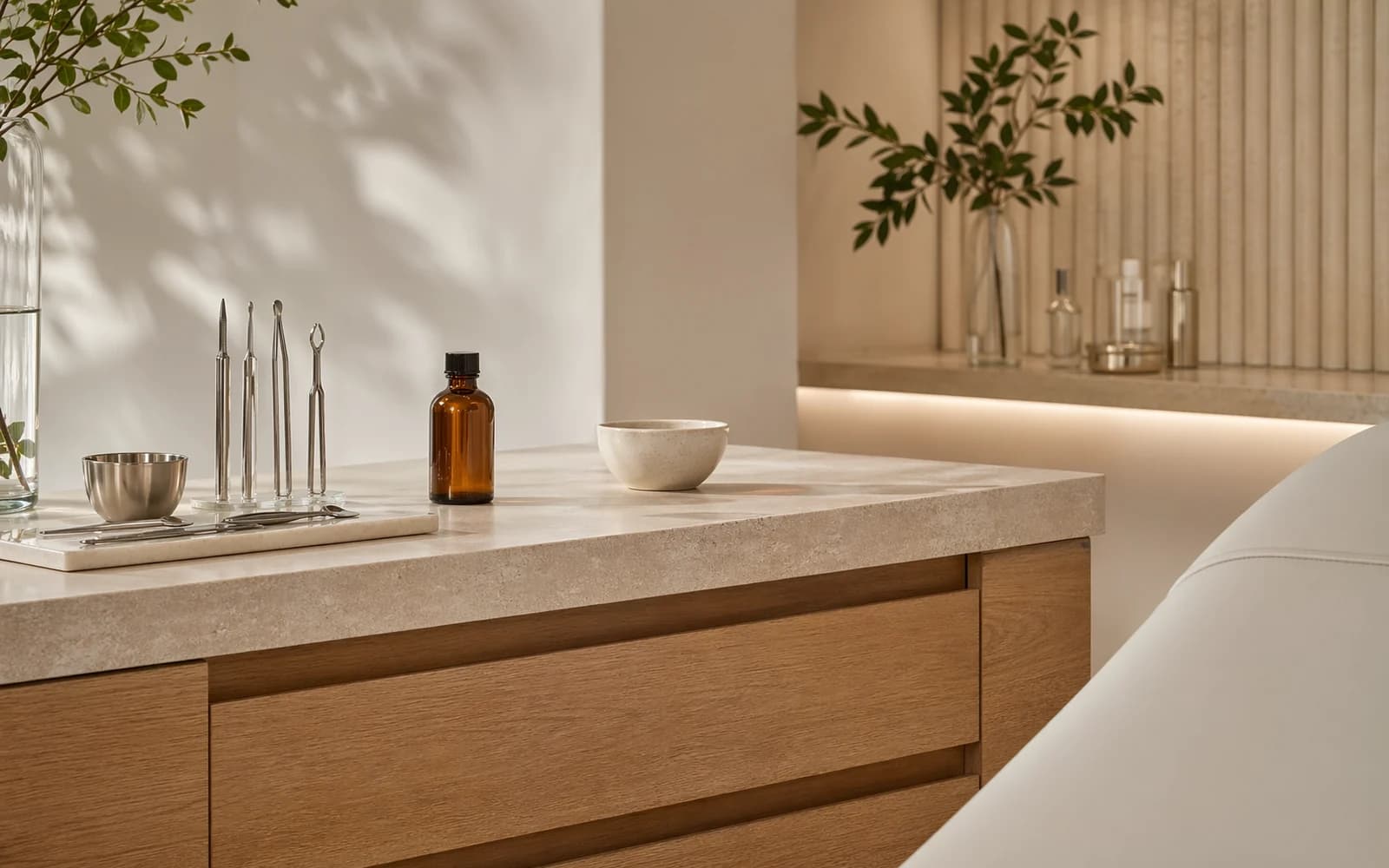 A warm skin and aesthetics treatment suite.